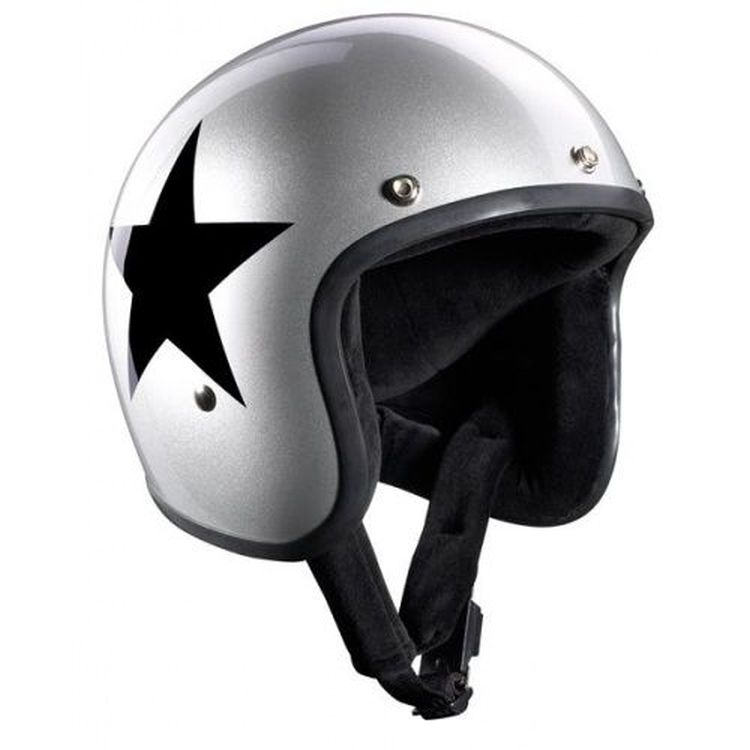 Bandit Jet Motorcycle Helmet - Star Silver